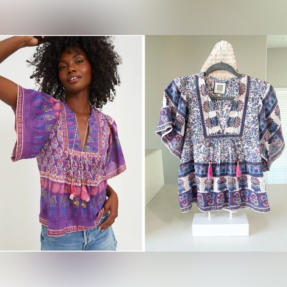 New! Bell by Alicia Bell Bohemian
Floral Pattern Angel Top with tassels Sz S - Picture 1 of 12